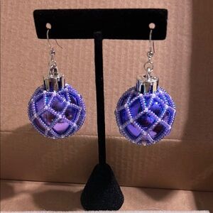 Elegant Purple Beaded Earrings